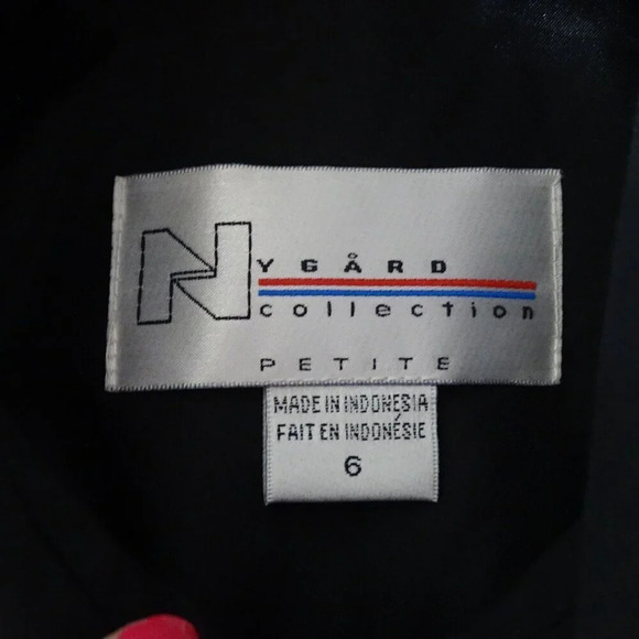 Nygard Blazer Jacket Women Size 6P Black Rayon Wool Long Sleeve Career NEW Vtg - Picture 3 of 8